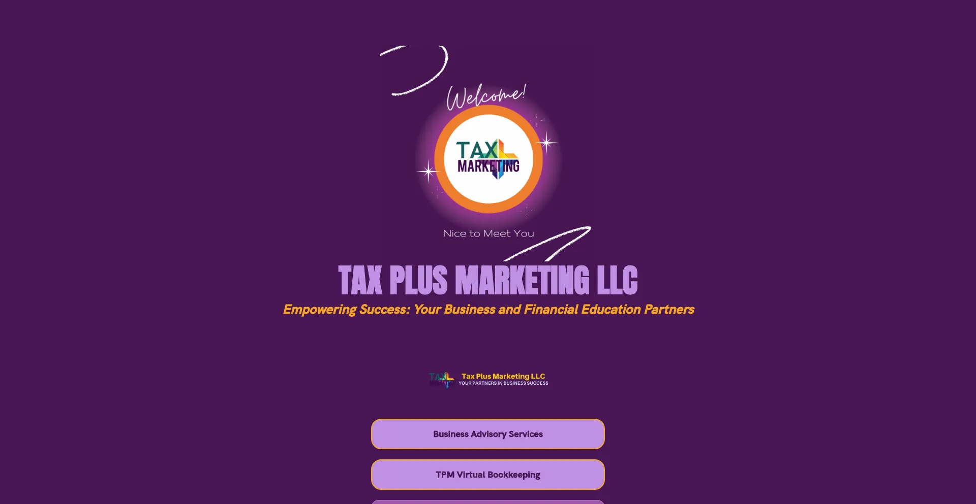 Website screenshot of Taxplusmarketing.com