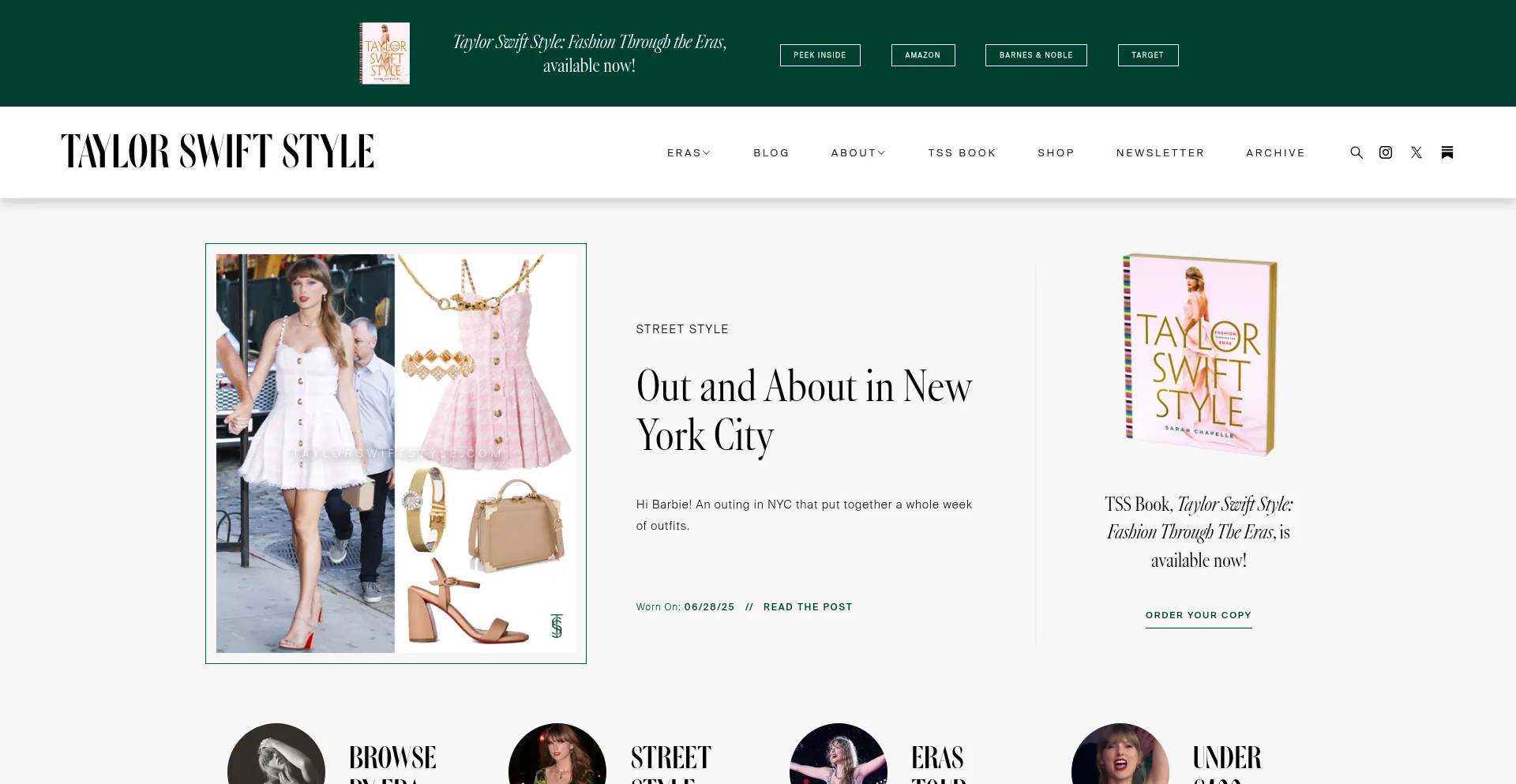 Website screenshot of Taylorswiftstyle.com