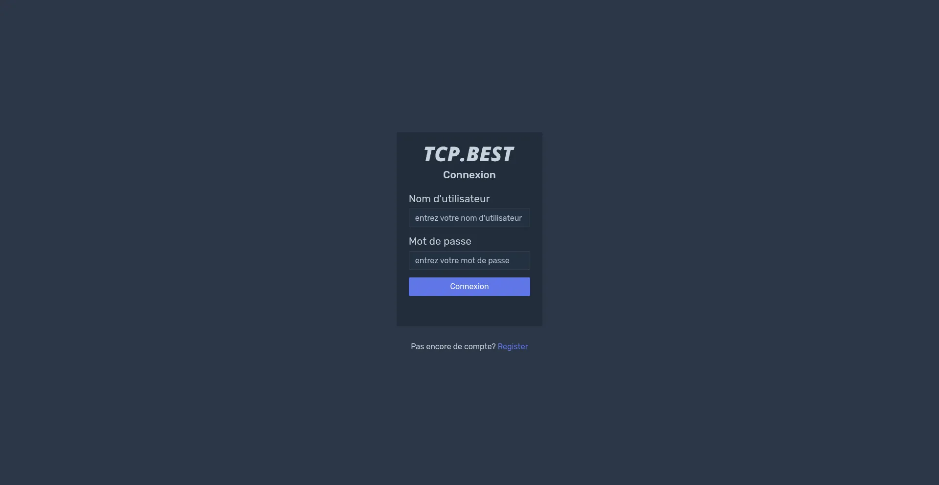Website screenshot of Tcp.best
