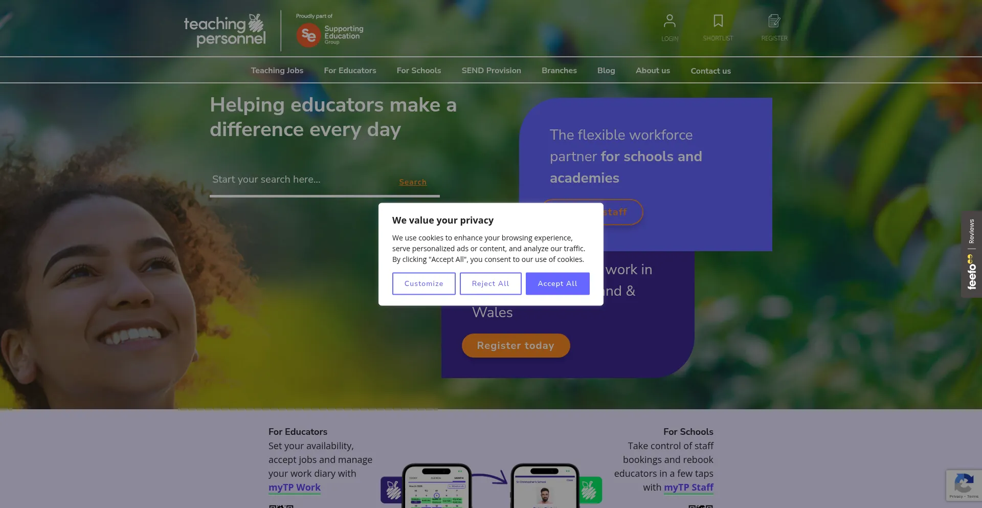 Teachingpersonnel.com Screenshot
