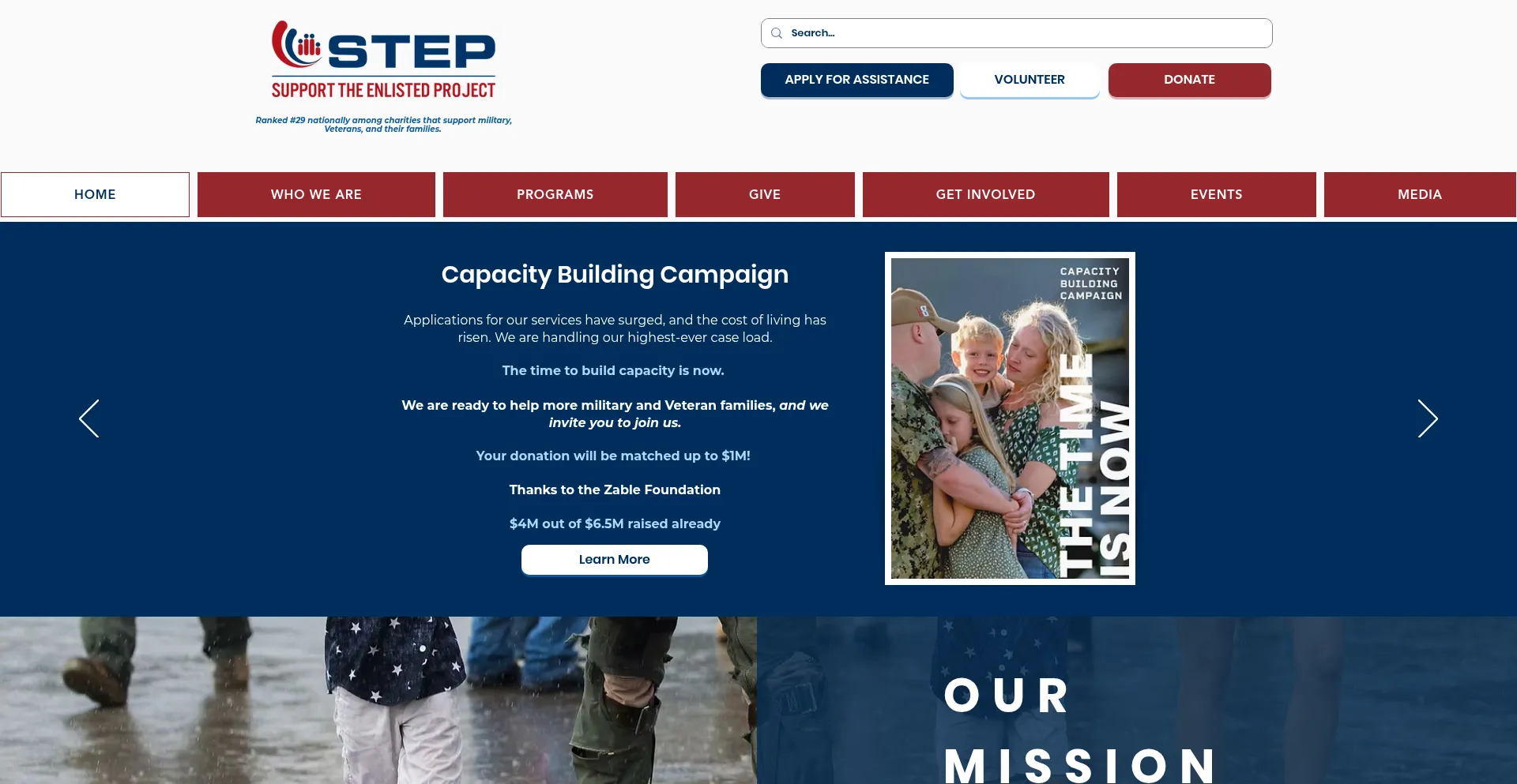 Website screenshot of Teamstepusa.org