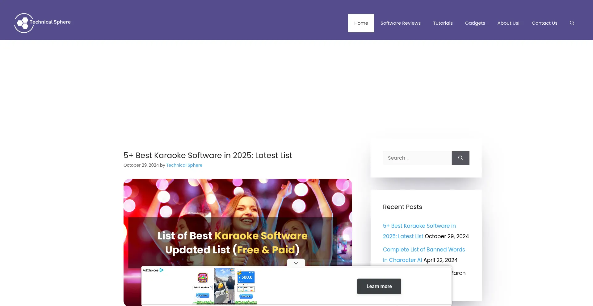 Technicalsphere.com Screenshot