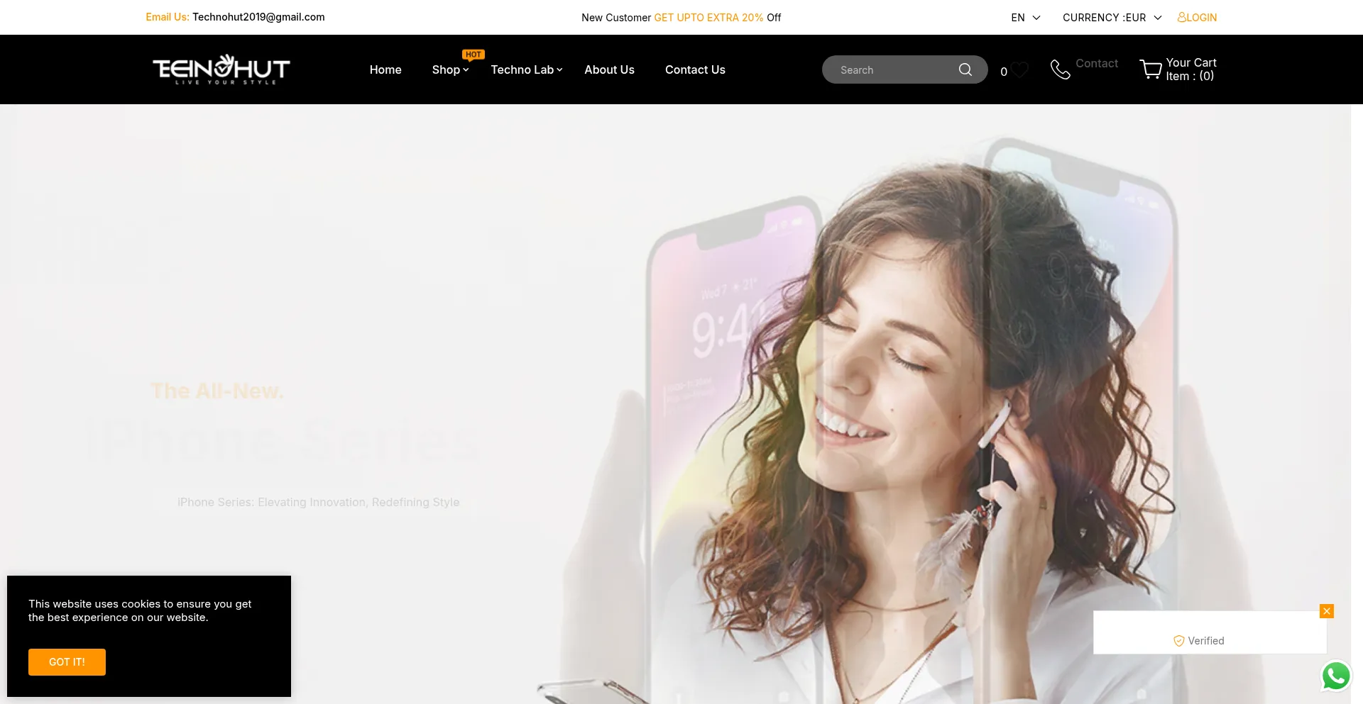 Website screenshot of Technohut.es