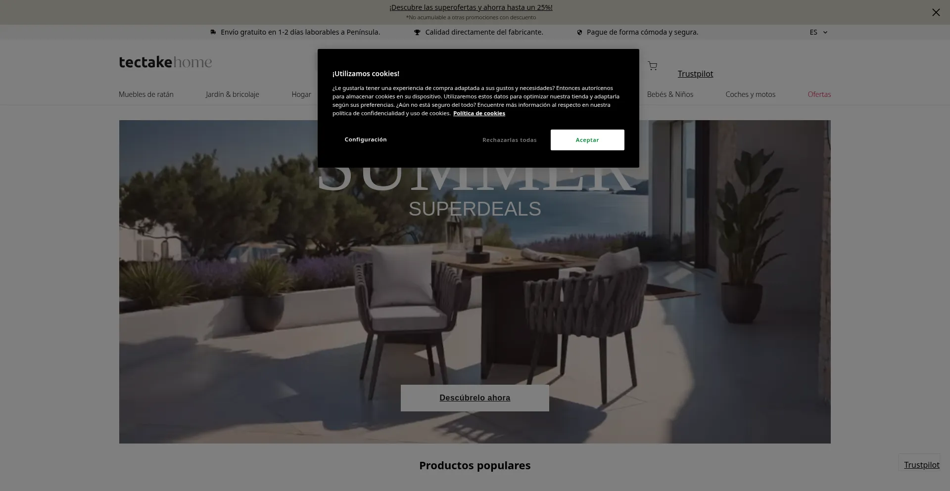 Tectake.es Screenshot