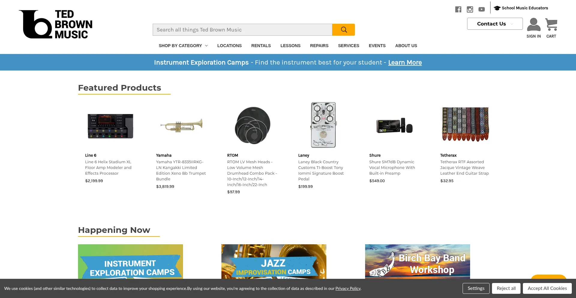 Website screenshot of Tedbrownmusic.com