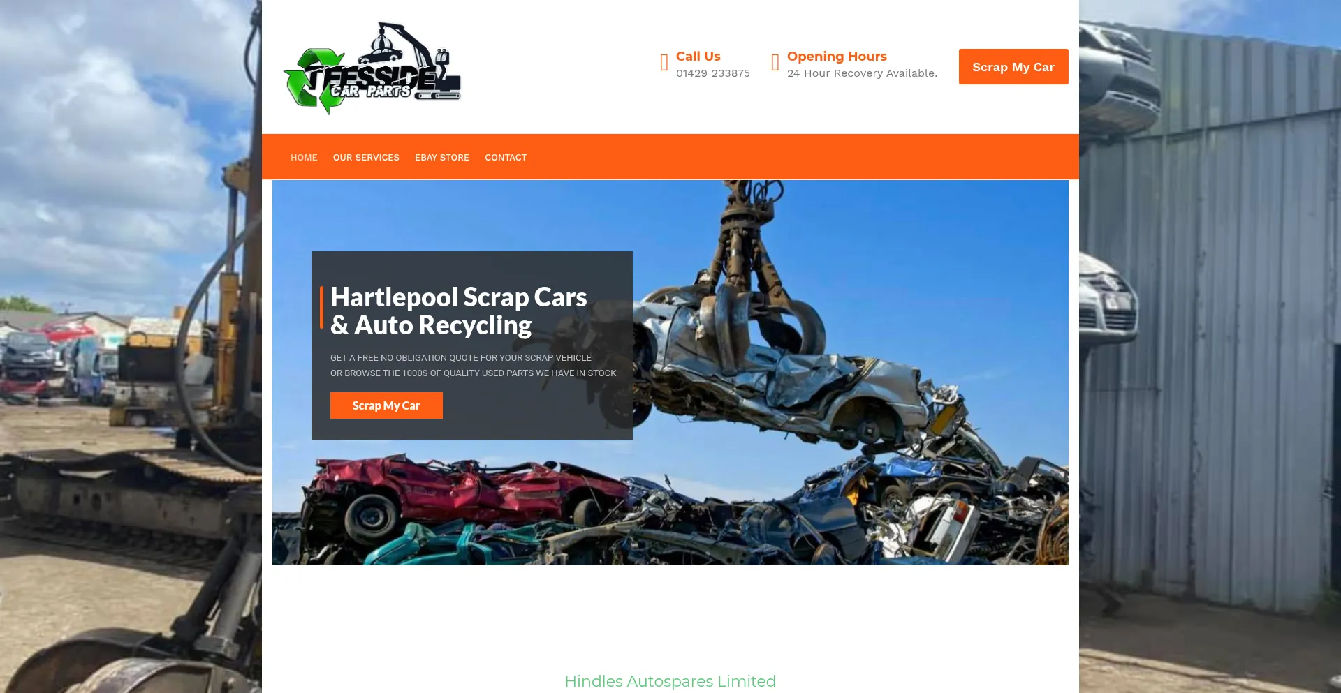 Website screenshot of Teessidecarparts.co.uk