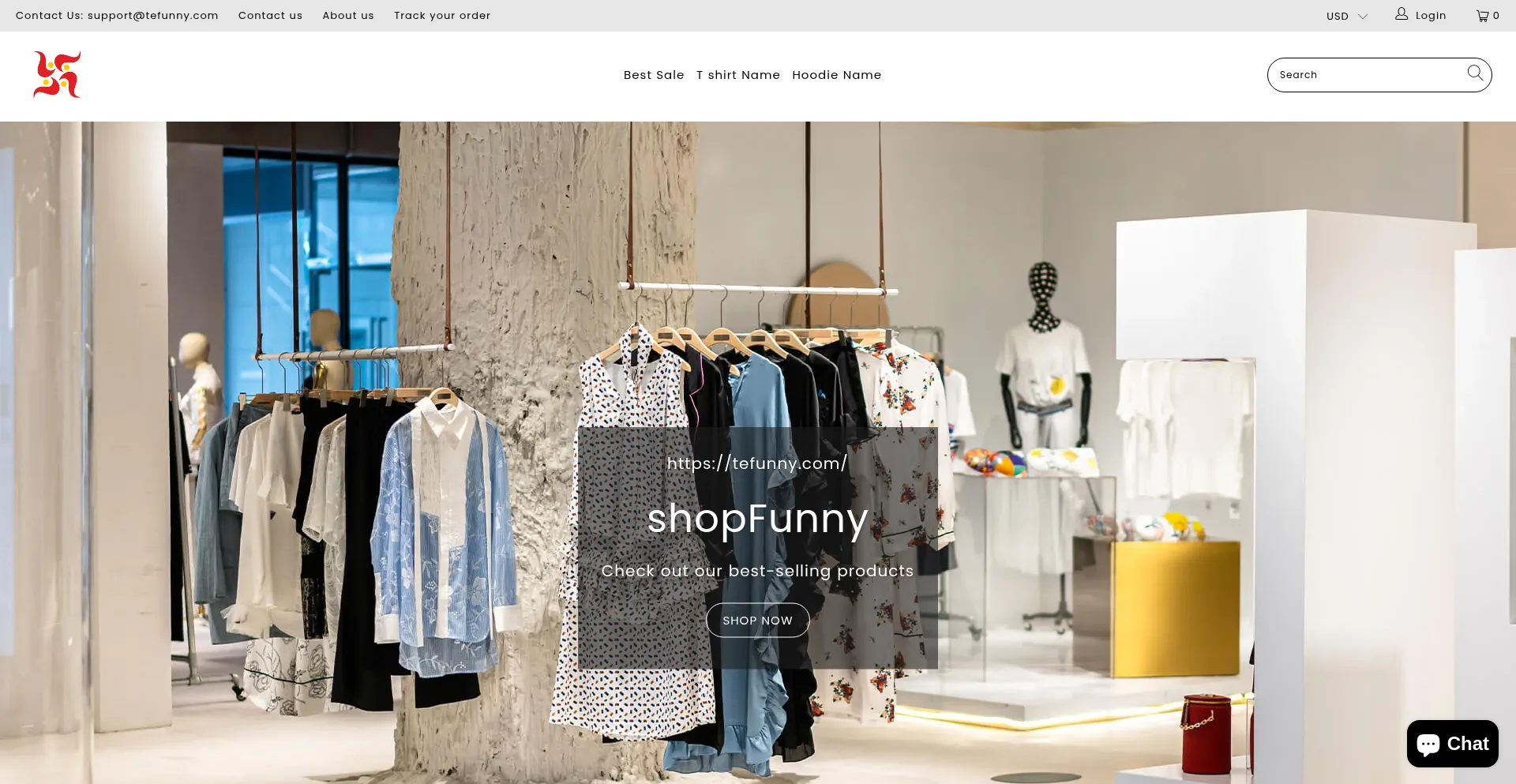 Website screenshot of Tefunny.com