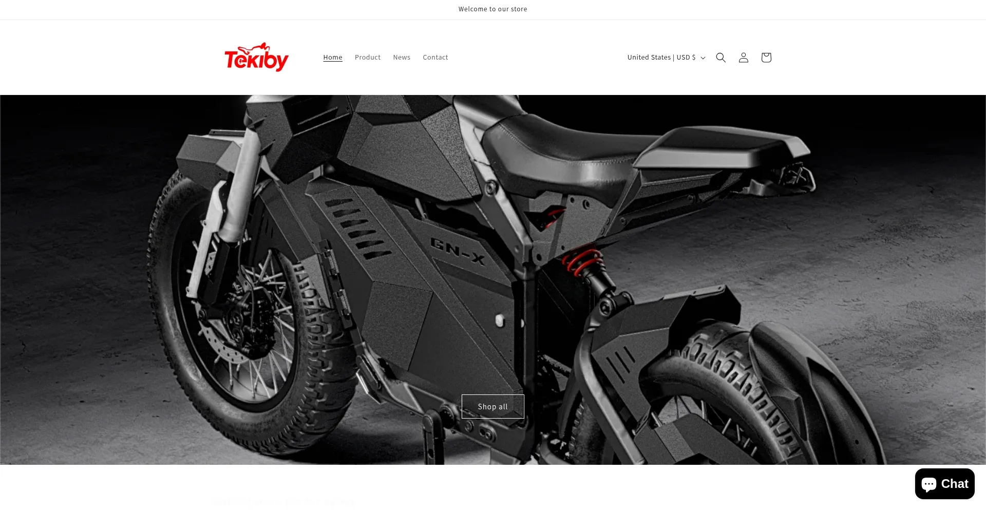 Website screenshot of Tekiby.com