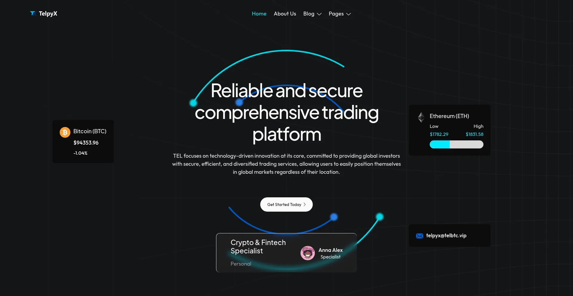 Website screenshot of Telbtc.vip
