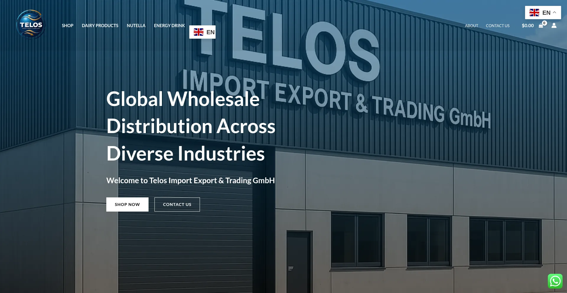 Website screenshot of Telosimportexport.de