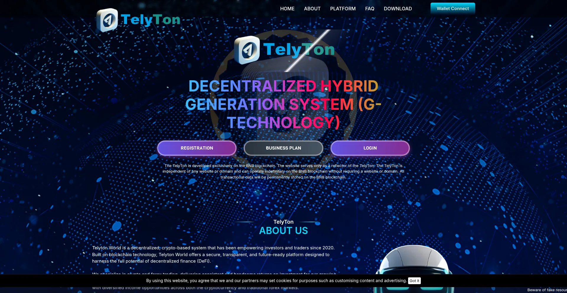 Website screenshot of Telytonworld.com