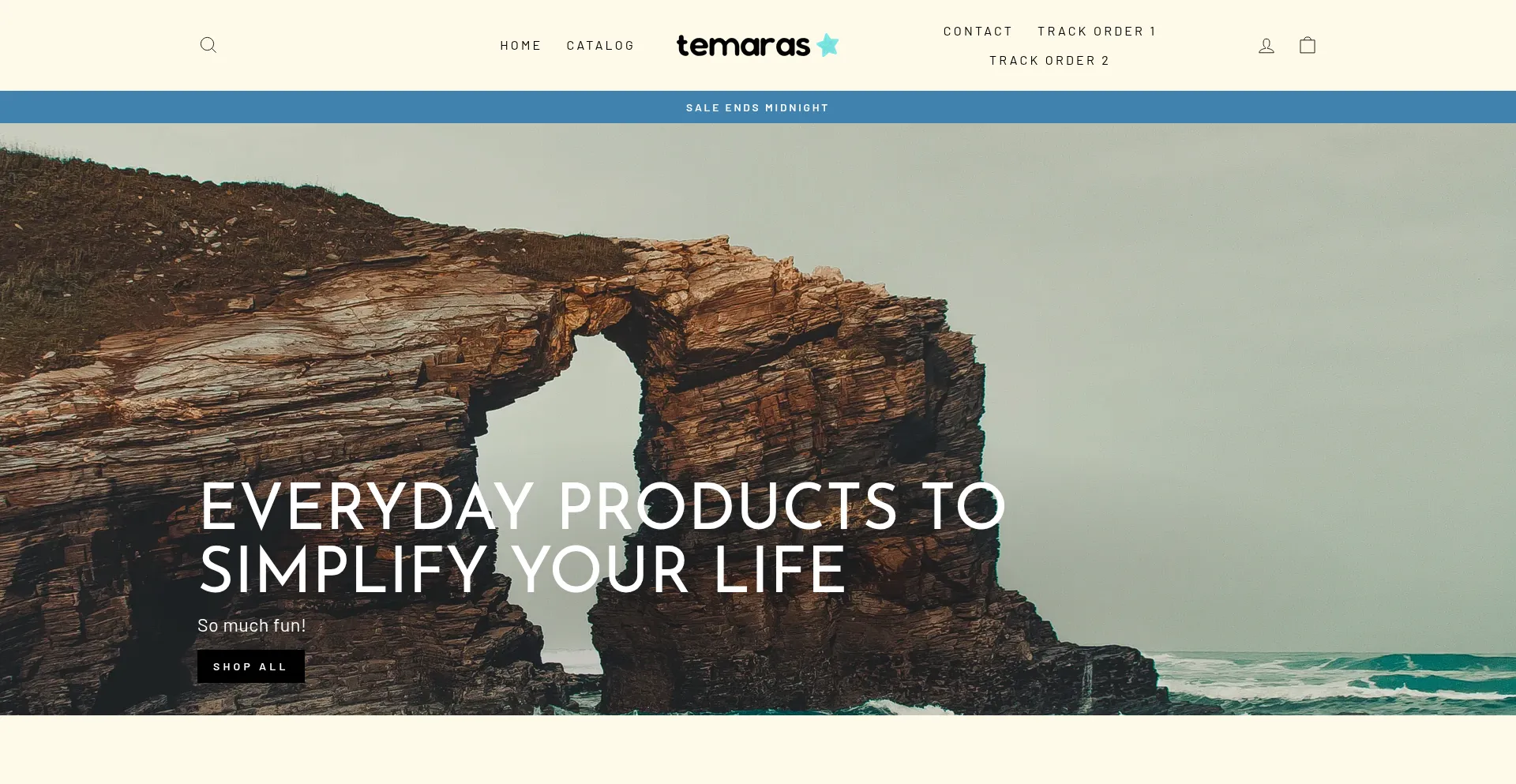 Website screenshot of Temaras.com