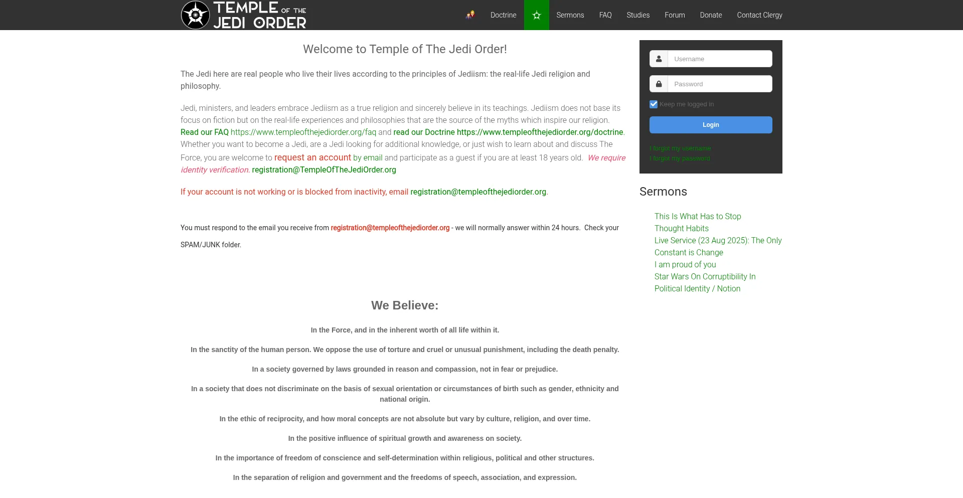 ¿És Seguro y Confiable Templeofthejediorder.org?