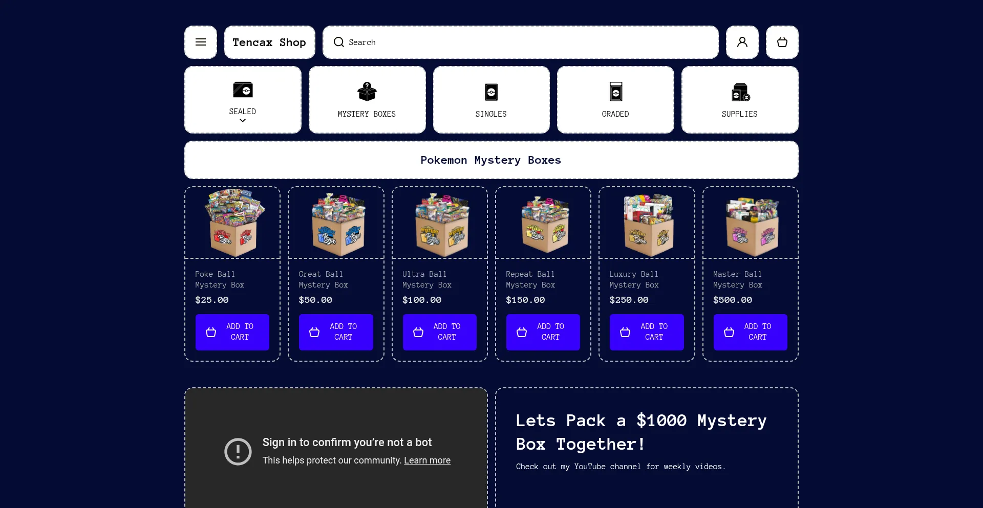 Tencaxshop.com Screenshot