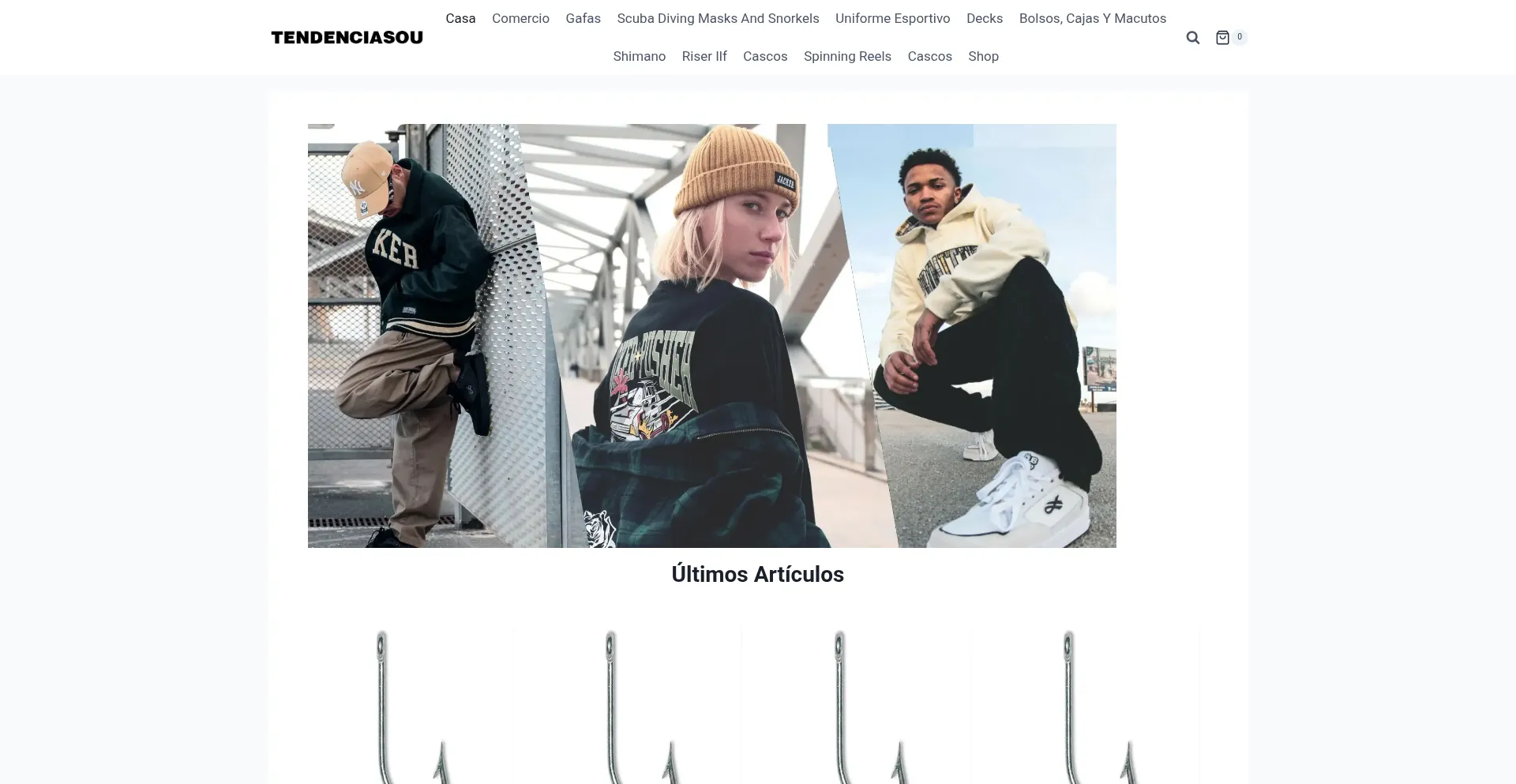 Website screenshot of Tendenciasoutdoor.com