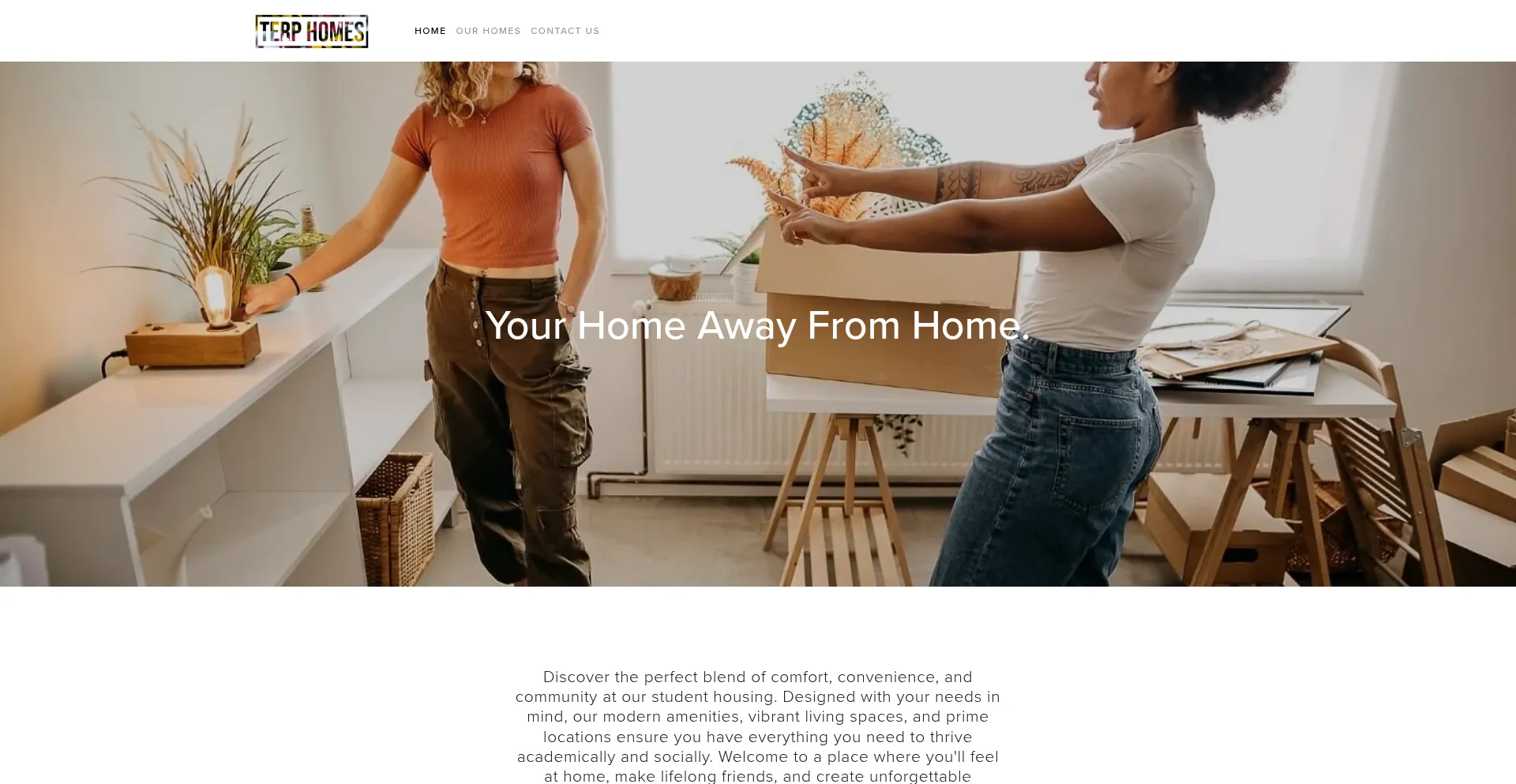 Website screenshot of Terphomes.com