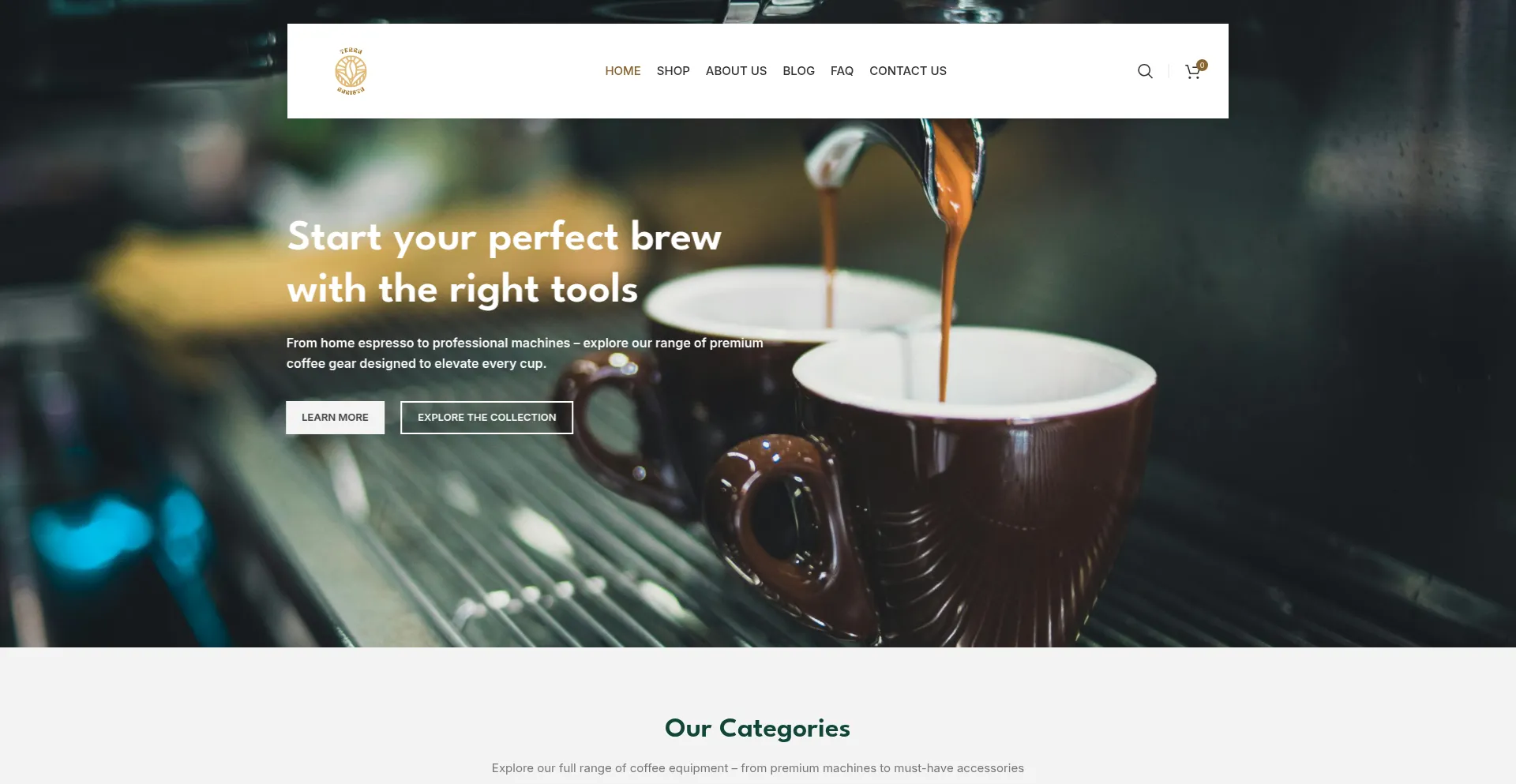 Website screenshot of Terrabarista.com.au
