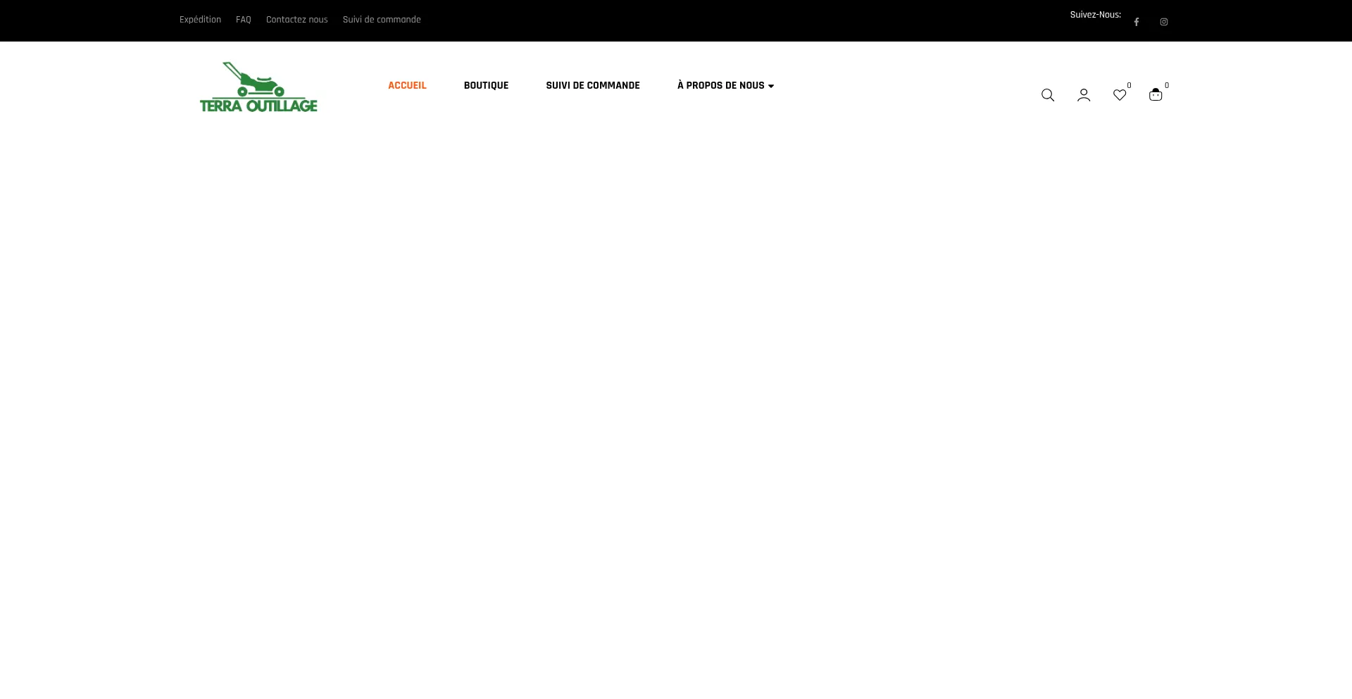 Website screenshot of Terraoutillage.com
