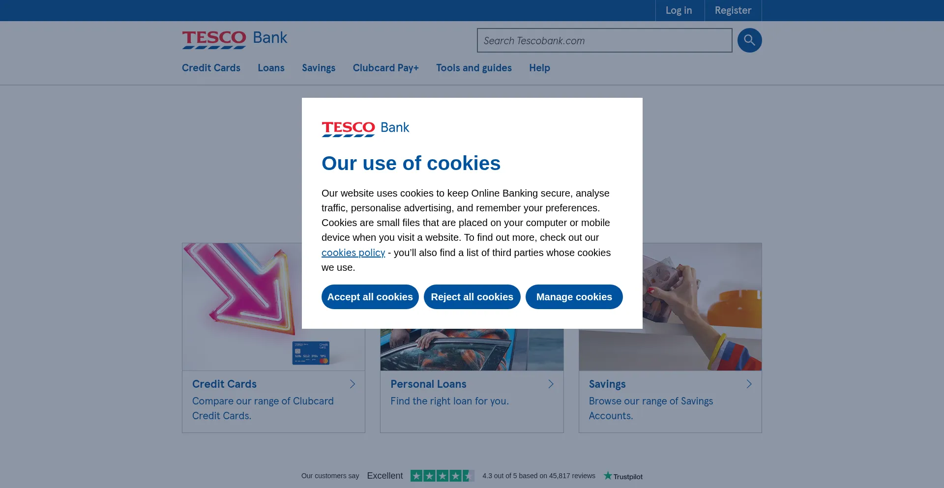 Tescobank.com Screenshot