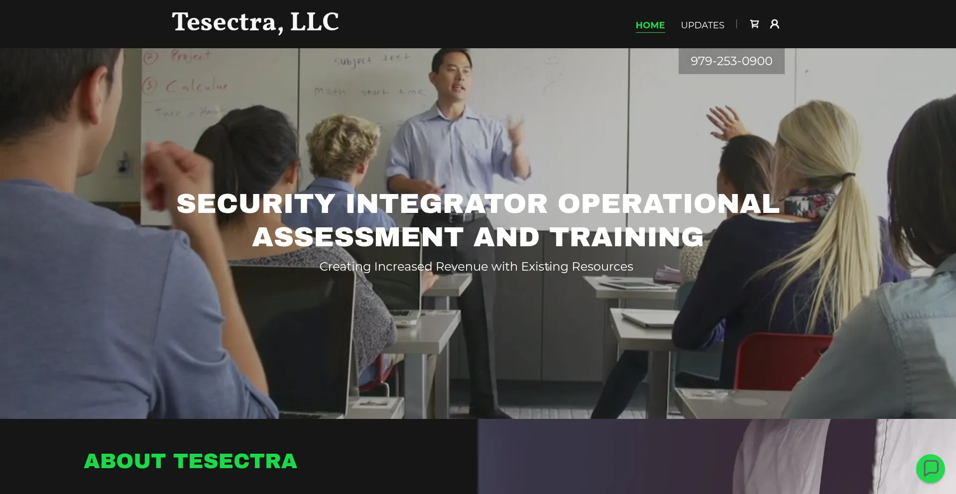 Website screenshot of Tesectra.com