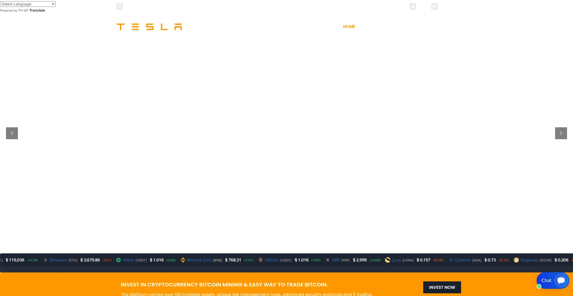 Website screenshot of Teslatraderlink.com