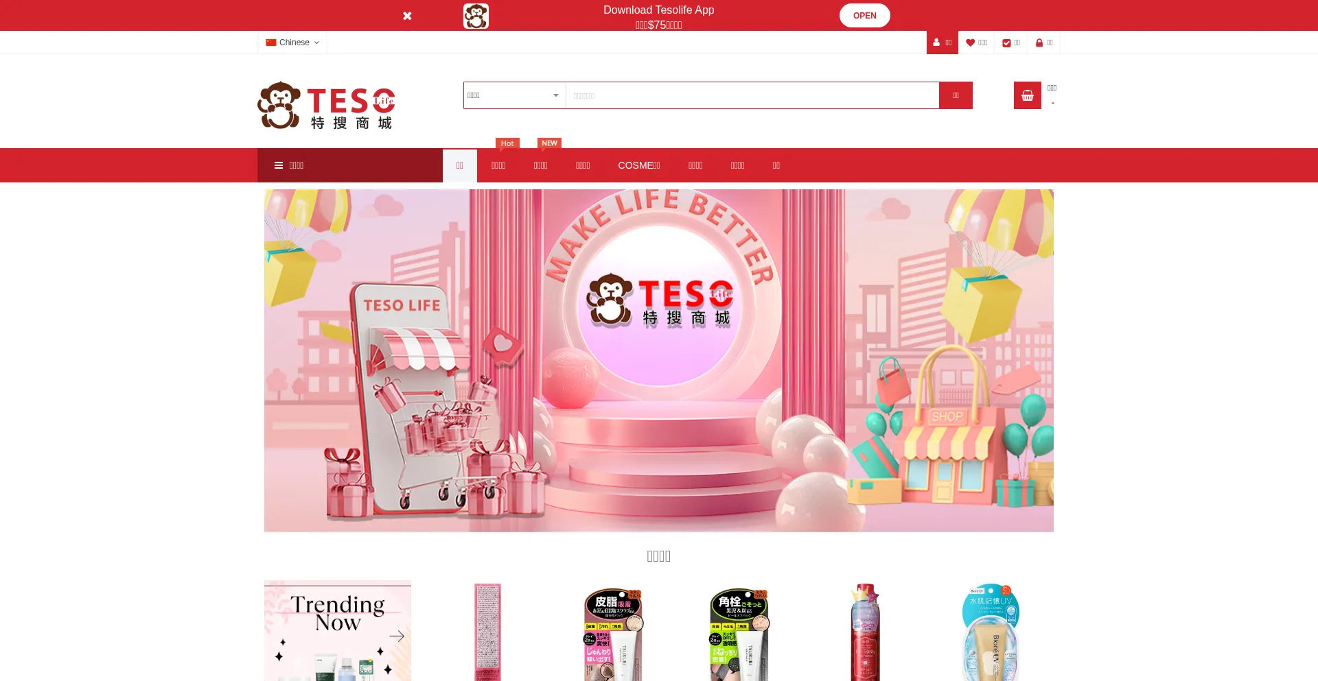 Website screenshot of Tesolife.com