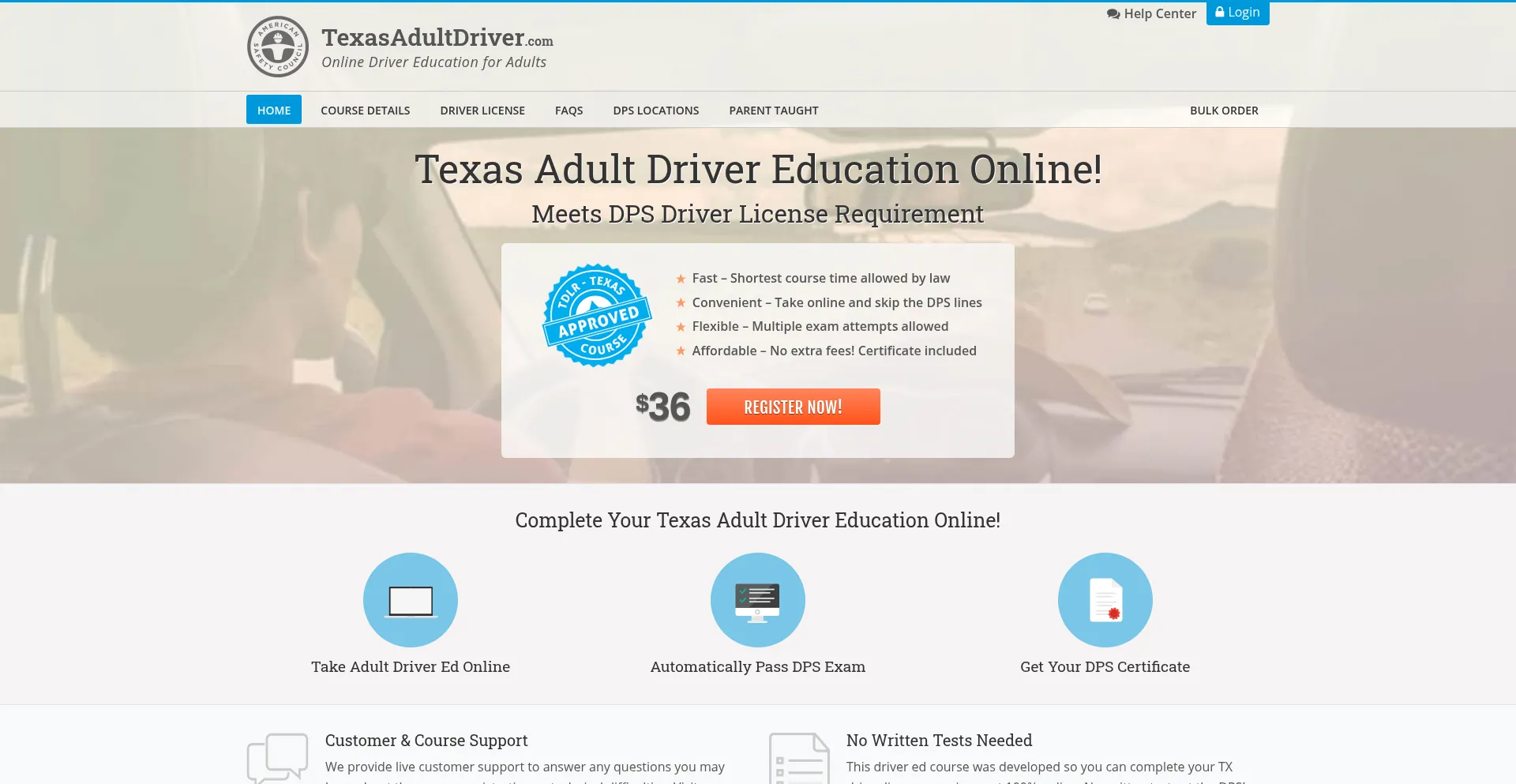 ¿És Seguro y Confiable Texasadultdriver.com?