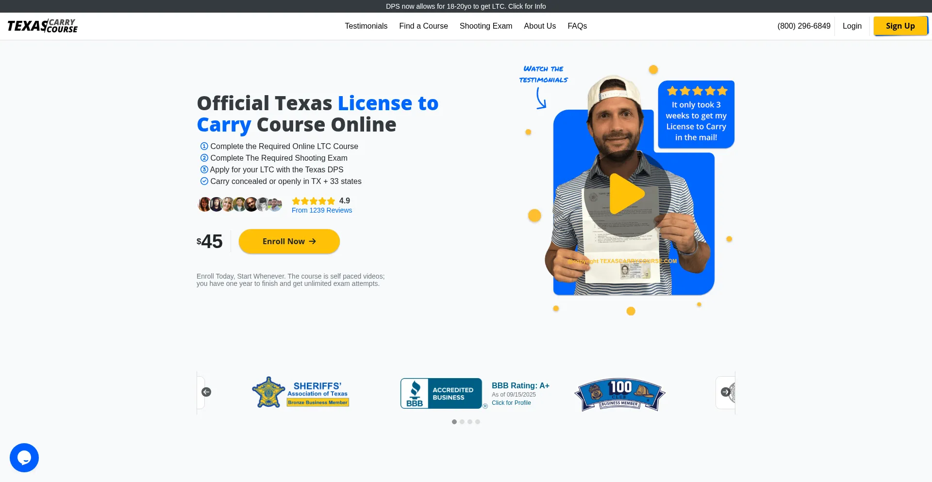 ¿És Seguro y Confiable Texascarrycourse.com?