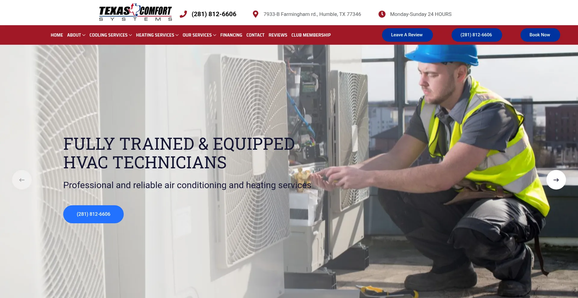 Texascomfortsystems.com Screenshot