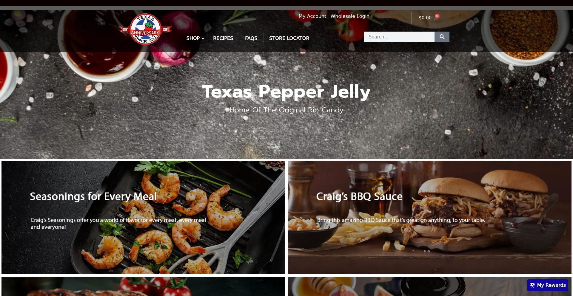 Website screenshot of Texaspepperjelly.com