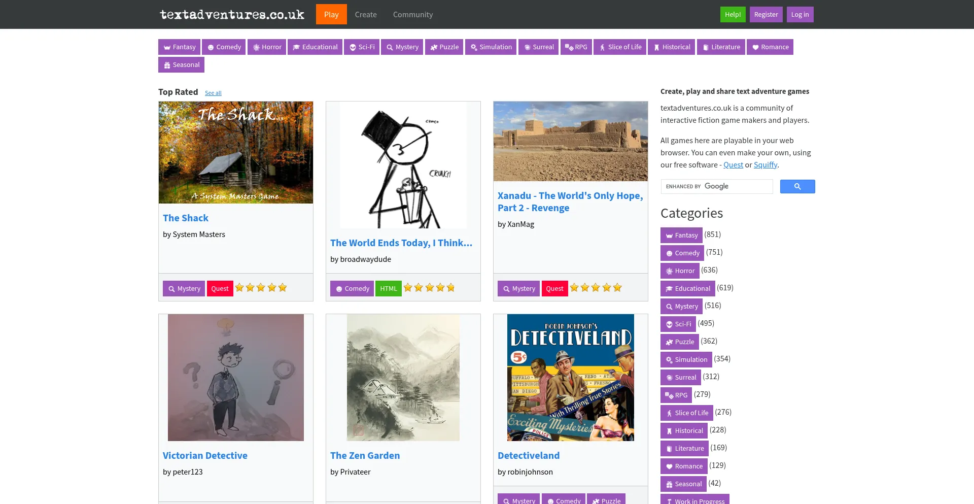¿És Seguro y Confiable Textadventures.co.uk?