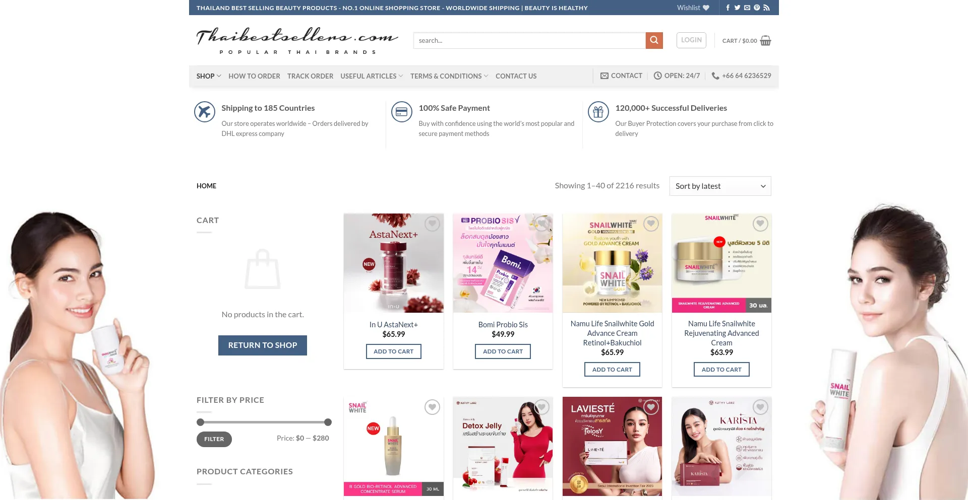 Website screenshot of Thaibestsellers.com