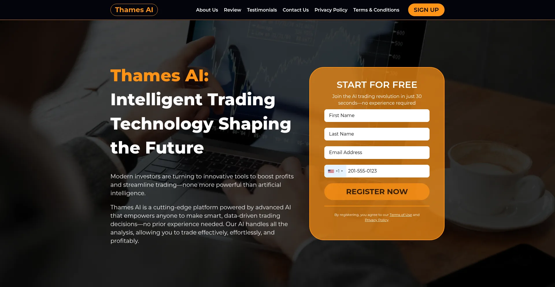 Website screenshot of Thamesai.com