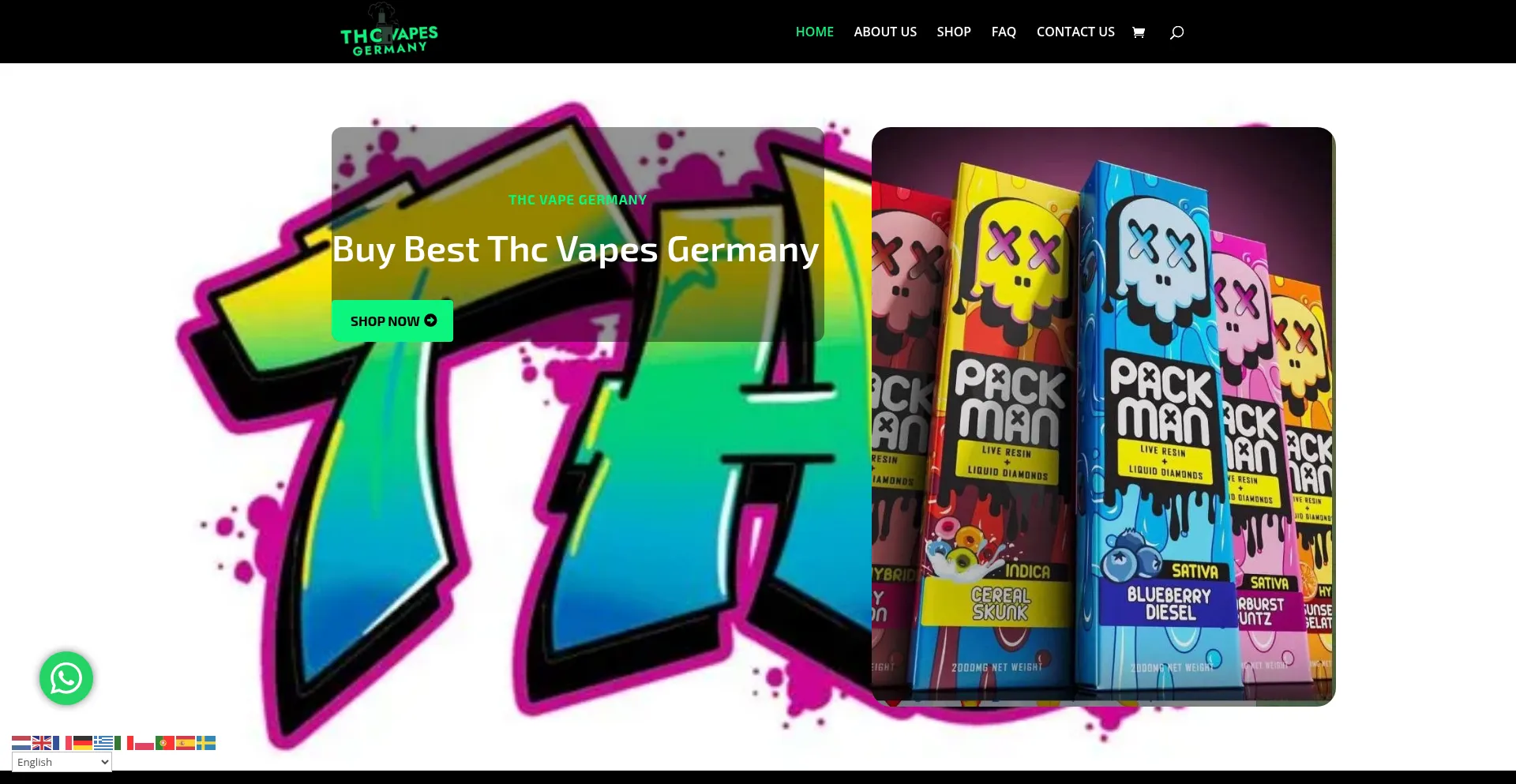Website screenshot of Thcvapesgermany.com