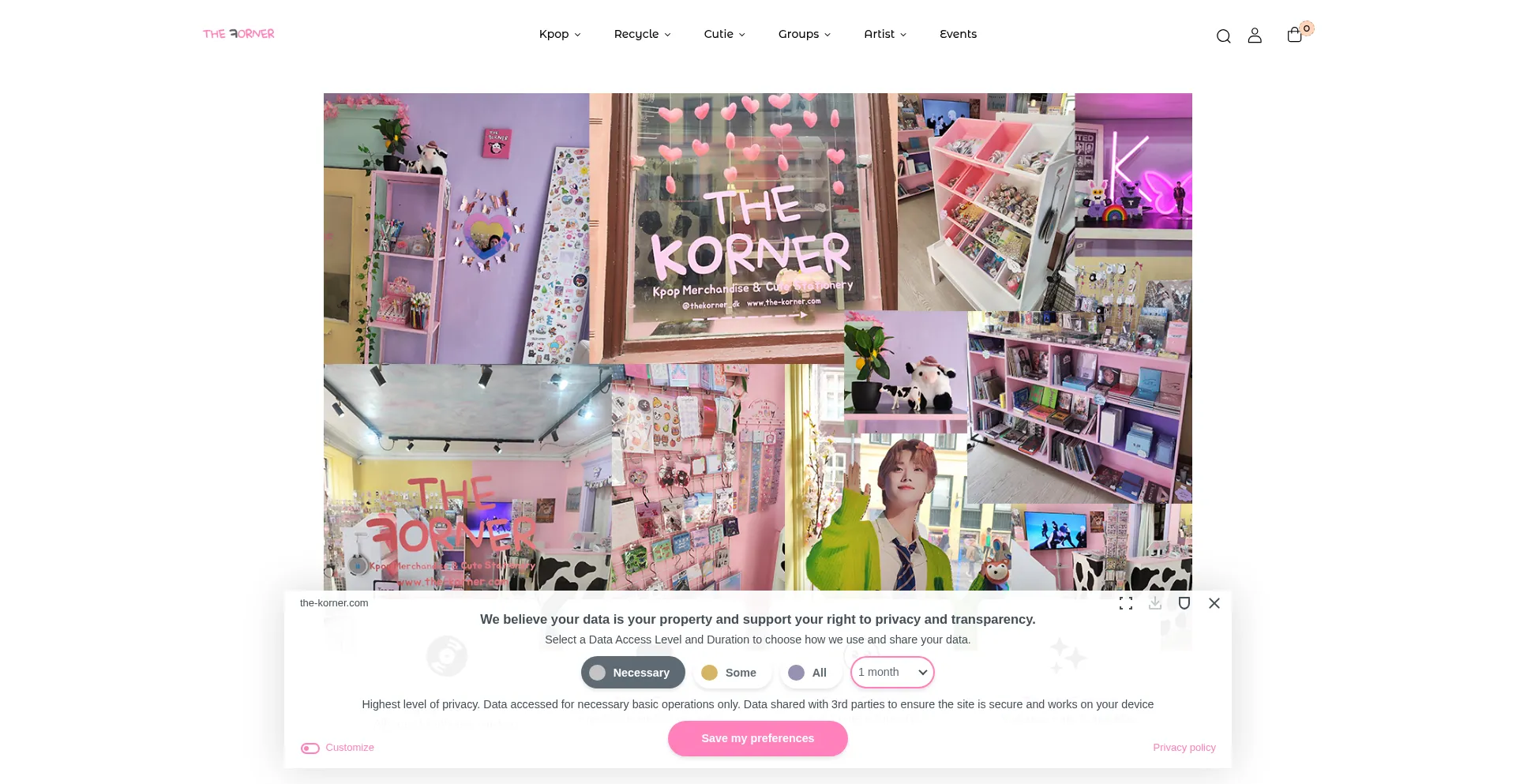 Website screenshot of The-korner.com