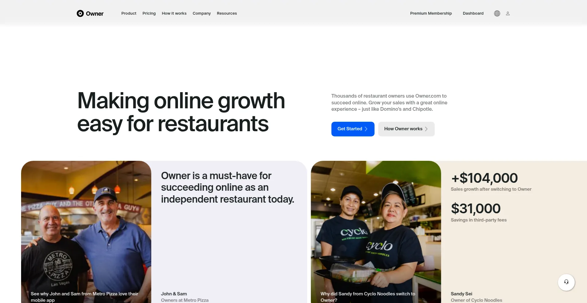 Website screenshot of The-ownerz.com