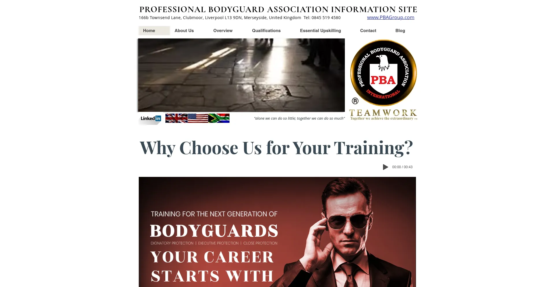 Website screenshot of The-pba.com