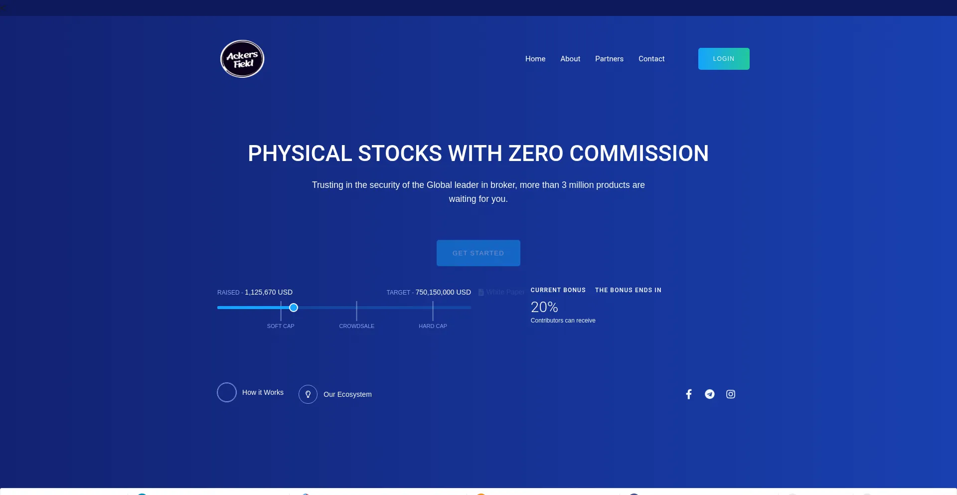 Website screenshot of Theackersfield.com