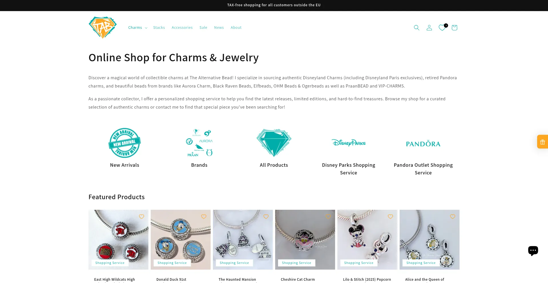 Website screenshot of Thealternativebead.de