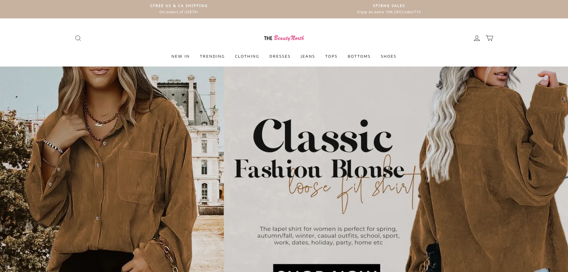 Website screenshot of Thebeautynorth.com