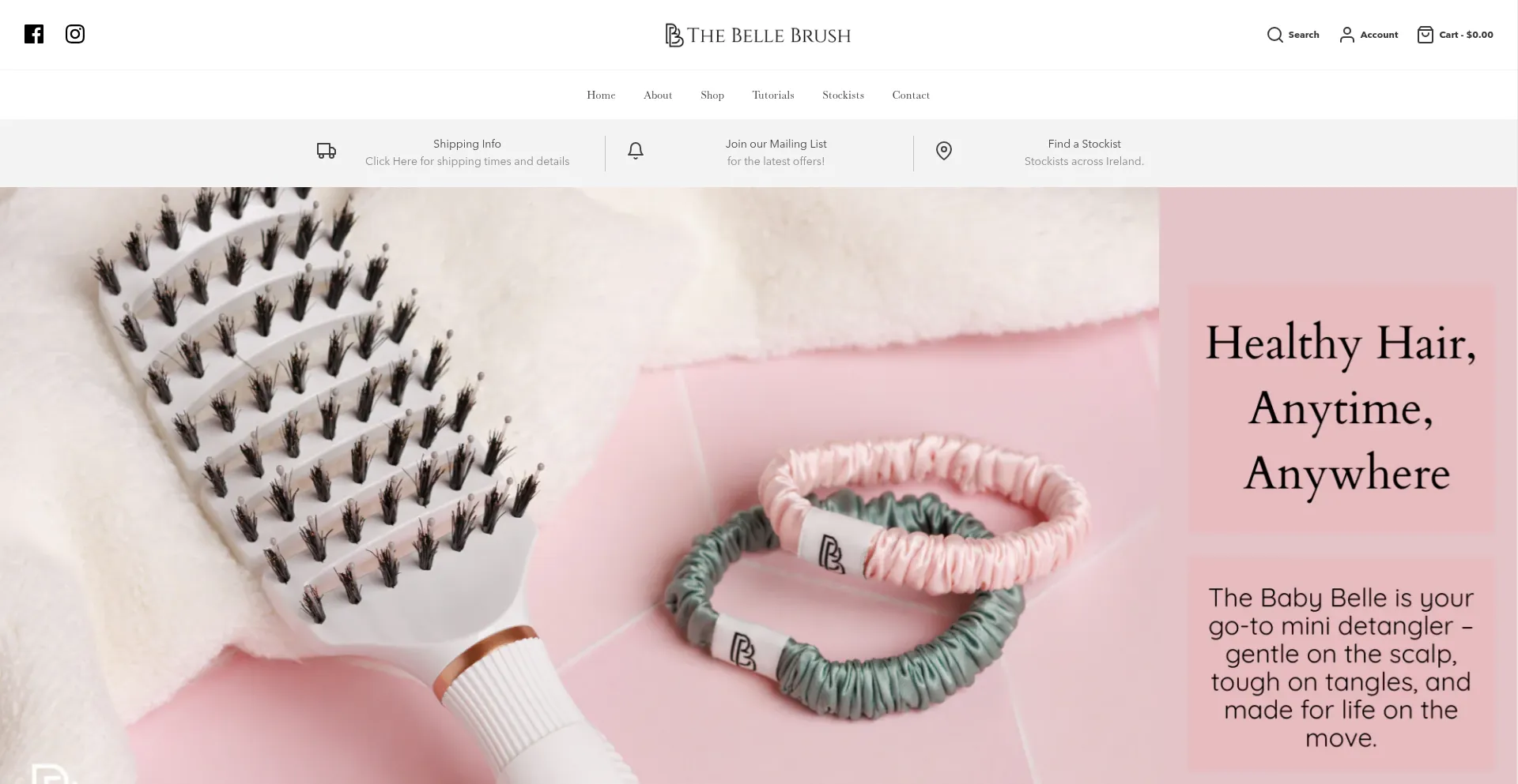 Website screenshot of Thebellebrush.com