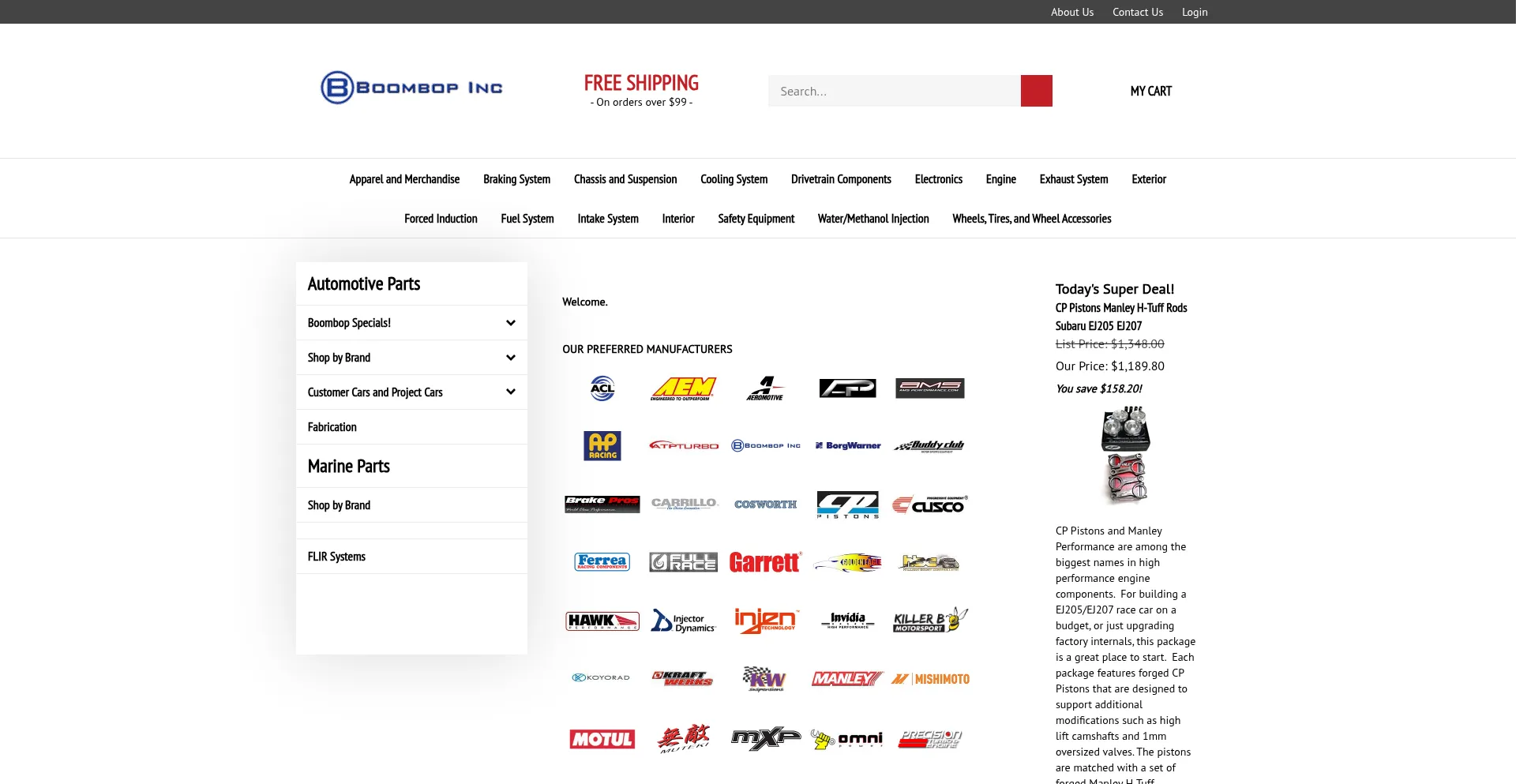 Website screenshot of Theboombopshop.com