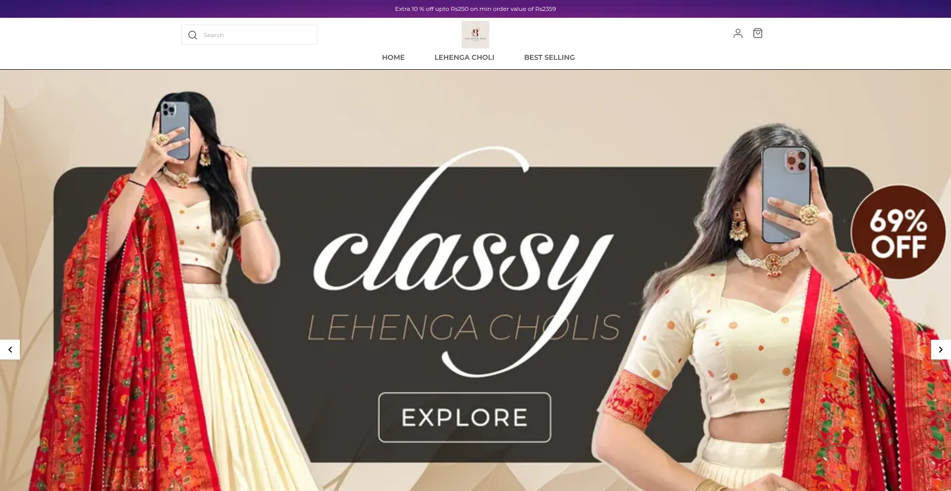 Website screenshot of Thebrandshops.co