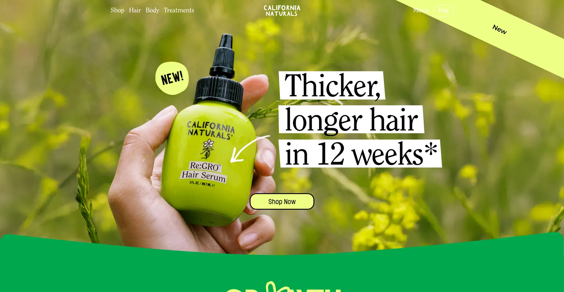 Website screenshot of Thecalifornianaturals.com