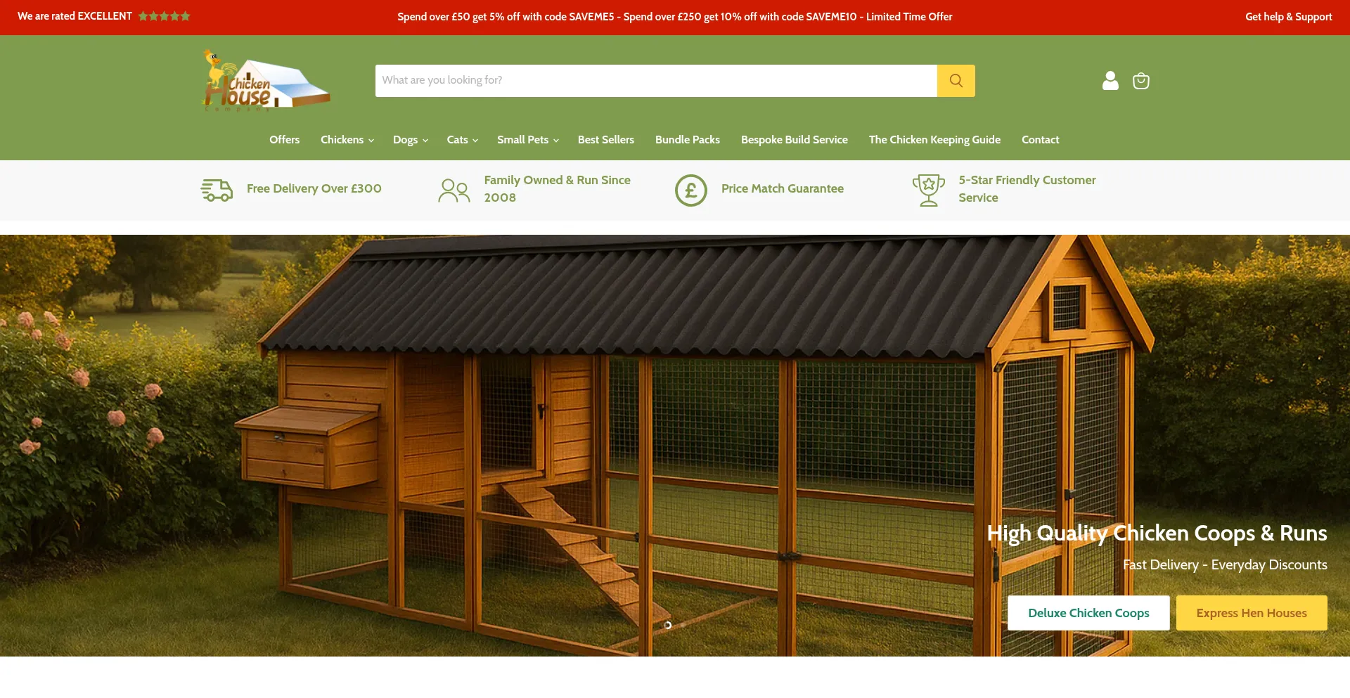 Website screenshot of Thechickenhousecompany.co.uk