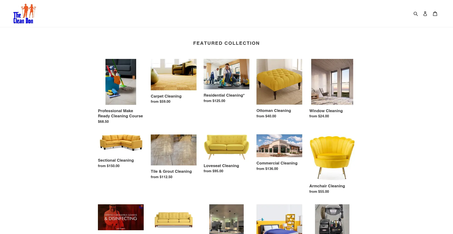 Website screenshot of Thecleandon.com