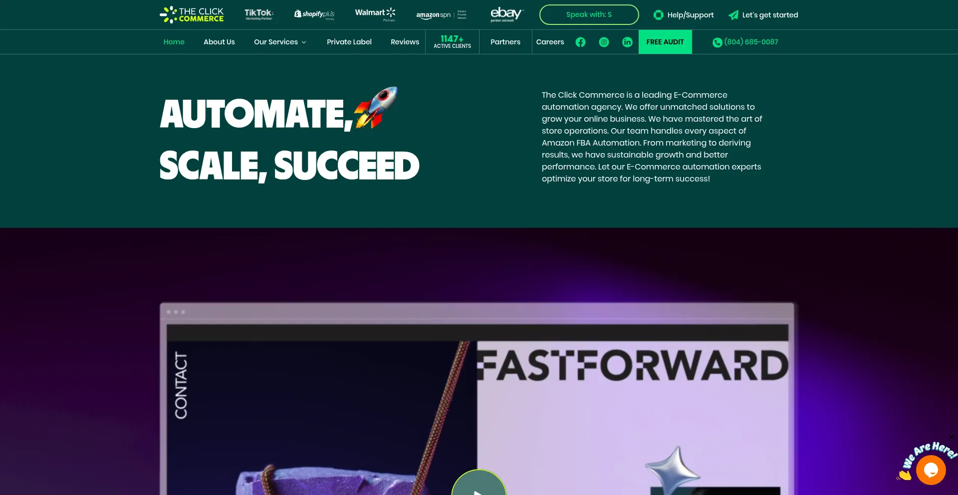 Website screenshot of Theclickcommerce.com