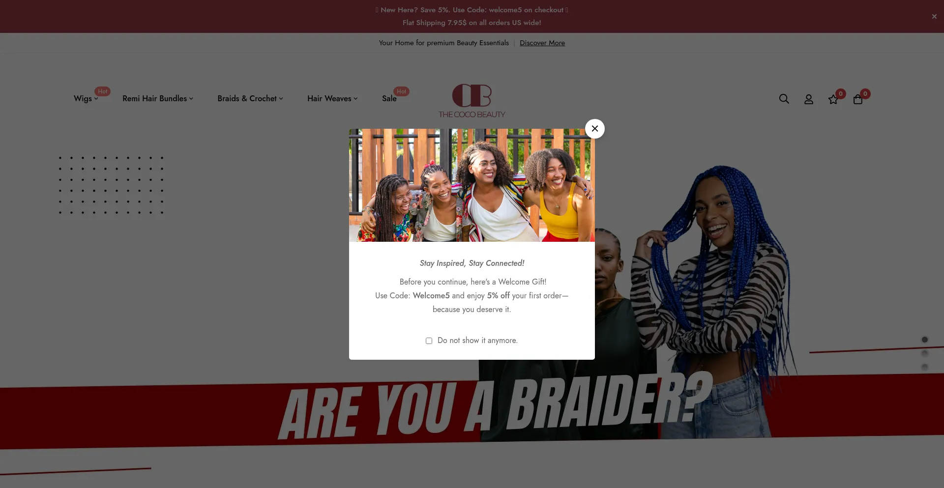 Website screenshot of Thecocobeauty.com