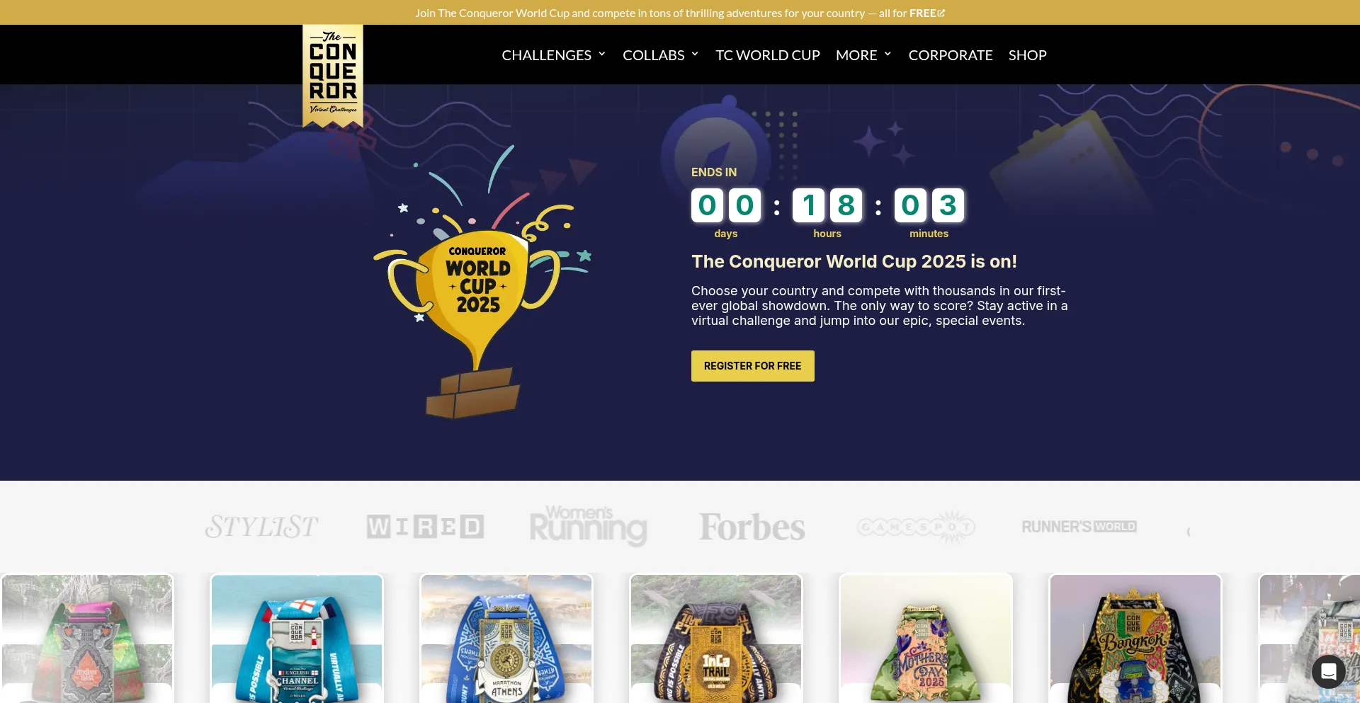 Website screenshot of Theconqueror.com