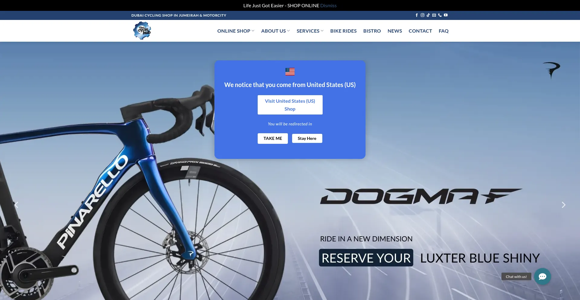 Website screenshot of Thecyclehub.com